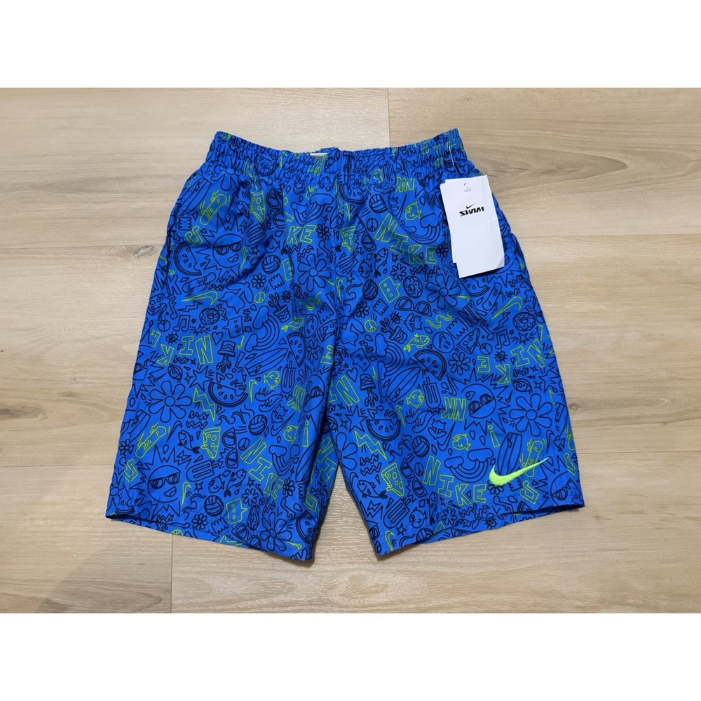 Nike Doodle 7" Volley Swim Trunk Junior Youth Medium Boy's (NESSE809-458) Blue
